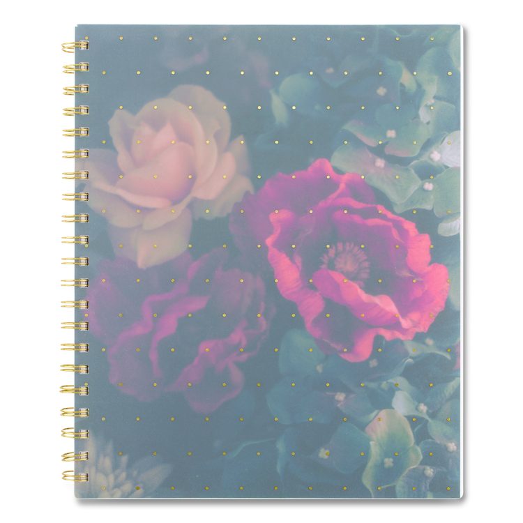 Midnight Garden Weekly/Monthly Planner, 11 x 8.5, Floral Artwork, Black/Pink/Green Cover, 12-Month (Jan-Dec): 2026