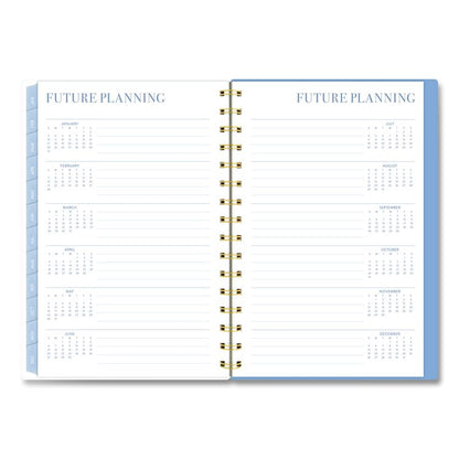 Weekly/Monthly Calista Floral Planners, 8.5 x 5.5, Floral Artwork, Blue/Purple/Green Cover, 13-Month: Jan 2026 to Jan 2027