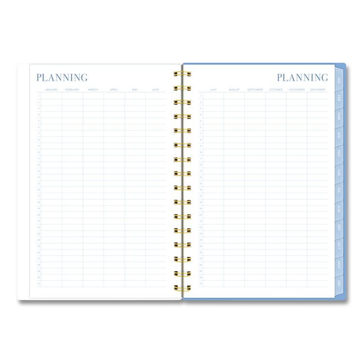 Weekly/Monthly Calista Floral Planners, 8.5 x 5.5, Floral Artwork, Blue/Purple/Green Cover, 13-Month: Jan 2026 to Jan 2027