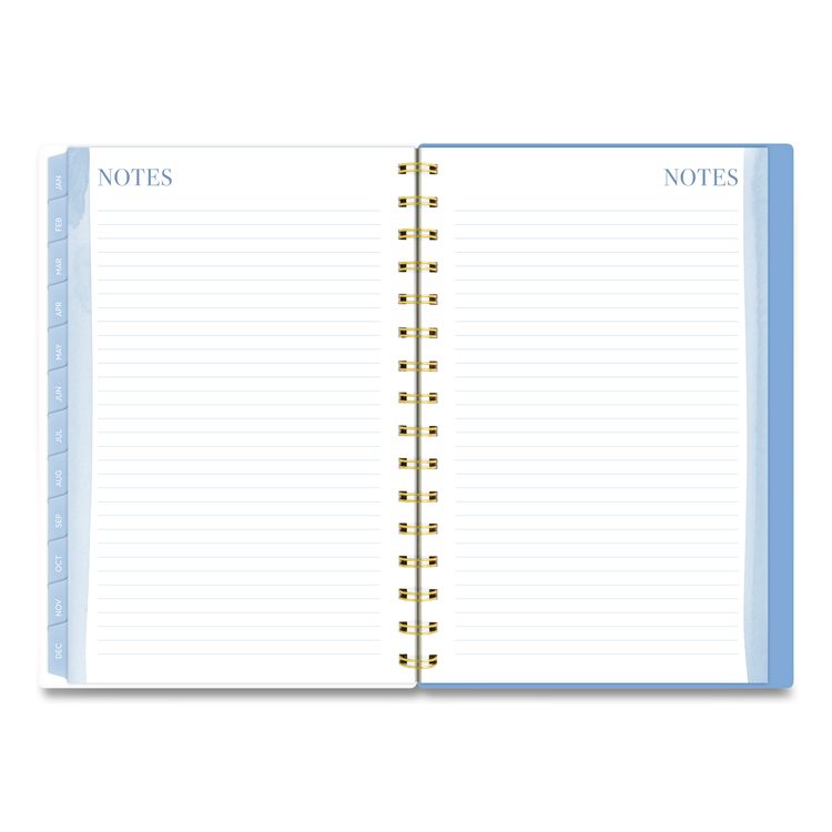 Weekly/Monthly Calista Floral Planners, 8.5 x 5.5, Floral Artwork, Blue/Purple/Green Cover, 13-Month: Jan 2026 to Jan 2027