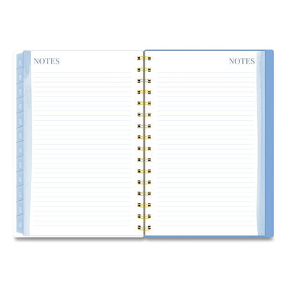 Weekly/Monthly Calista Floral Planners, 8.5 x 5.5, Floral Artwork, Blue/Purple/Green Cover, 13-Month: Jan 2026 to Jan 2027