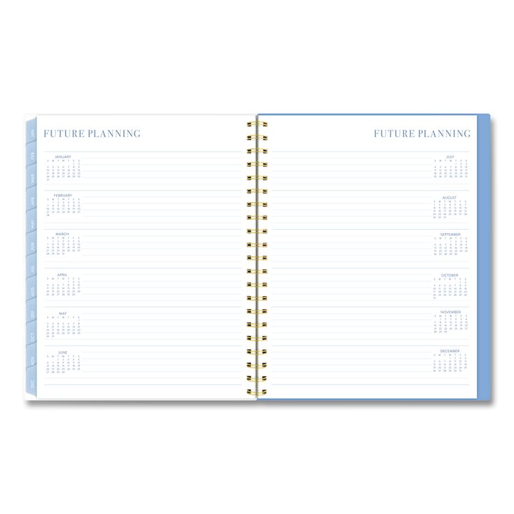 Weekly/Monthly Calista Floral Planners, 11 x 8.5, Floral Artwork, Blue/Purple/Green Cover, 13 Month: Jan 2026 to Jan 2027
