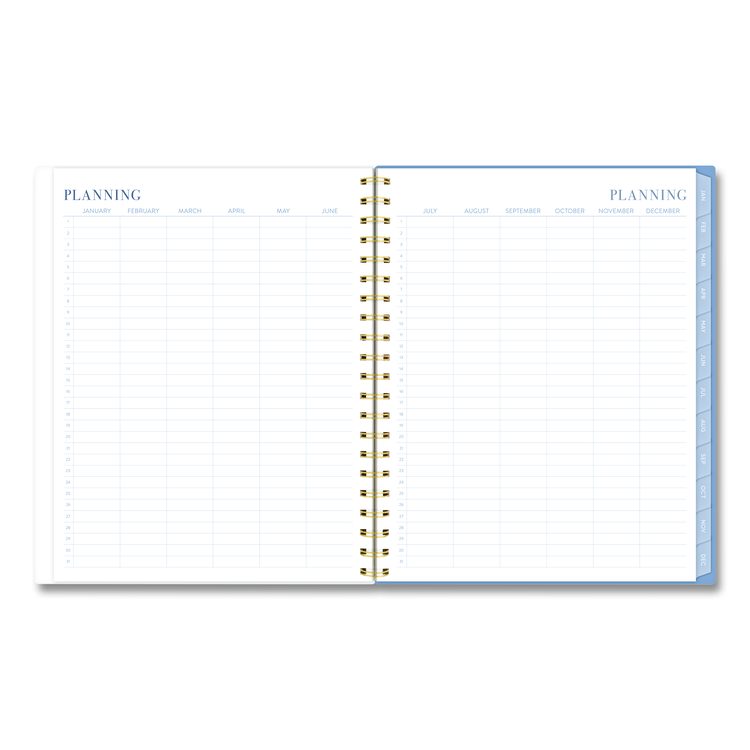 Weekly/Monthly Calista Floral Planners, 11 x 8.5, Floral Artwork, Blue/Purple/Green Cover, 13 Month: Jan 2026 to Jan 2027