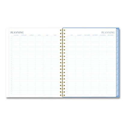 Weekly/Monthly Calista Floral Planners, 11 x 8.5, Floral Artwork, Blue/Purple/Green Cover, 13 Month: Jan 2026 to Jan 2027