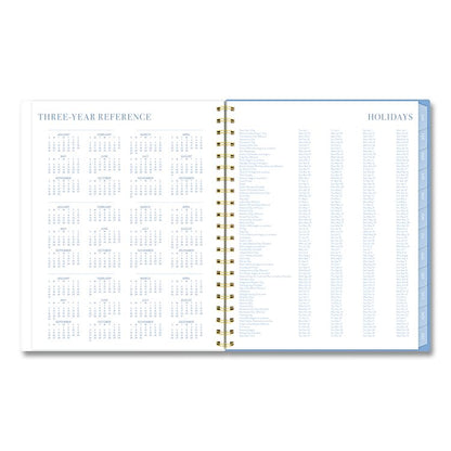 Weekly/Monthly Calista Floral Planners, 11 x 8.5, Floral Artwork, Blue/Purple/Green Cover, 13 Month: Jan 2026 to Jan 2027
