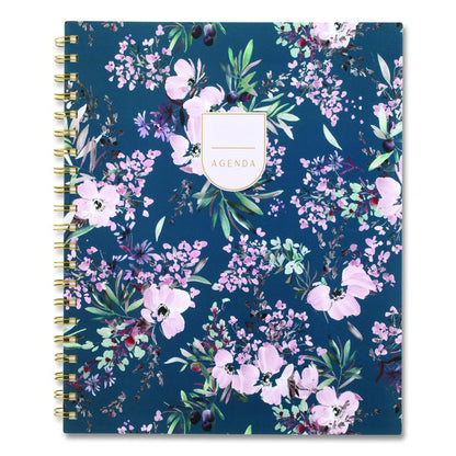 Weekly/Monthly Calista Floral Planners, 11 x 8.5, Floral Artwork, Blue/Purple/Green Cover, 13 Month: Jan 2026 to Jan 2027