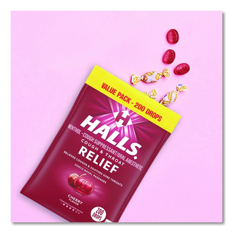 Relief Cough Drops - Value Size, Cherry, 200/Pack