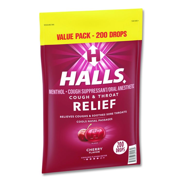 Relief Cough Drops - Value Size, Cherry, 200/Pack