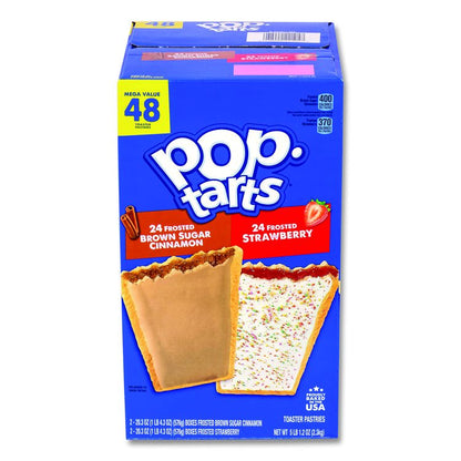 Red Bull Energy Drink and Pop Tart Combo Pack,(24) 12oz Cans,(24) Frosted Strawberry/(24) Frosted Brown Sugar Cinnamon/Bundle
