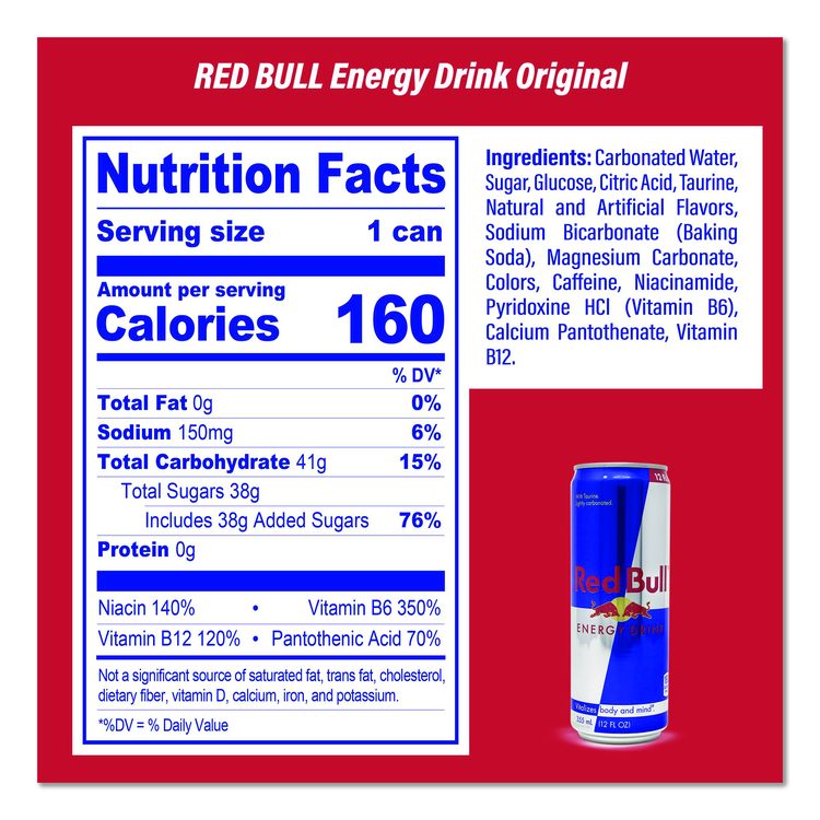 Red Bull Energy Drink and Pop Tart Combo Pack,(24) 12oz Cans,(24) Frosted Strawberry/(24) Frosted Brown Sugar Cinnamon/Bundle