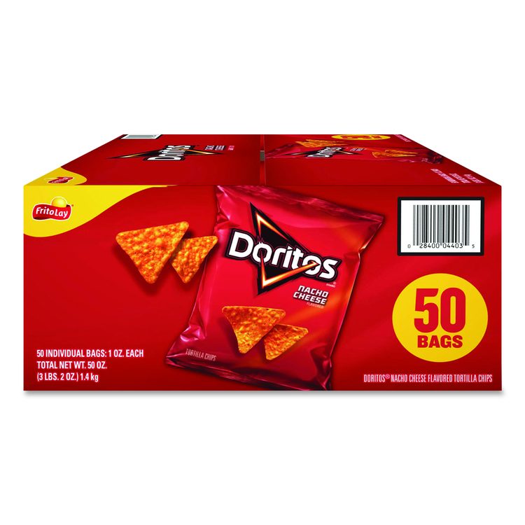 Doritos Nacho Cheese Tortilla Chips and Welch's Mixed Fruit Snacks, (50) 1oz Bag Chips, (66) 0.8 oz Pouch Fruit Snacks/Bundle