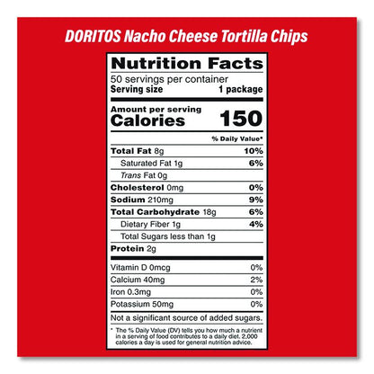 Doritos Nacho Cheese Tortilla Chips and Welch's Mixed Fruit Snacks, (50) 1oz Bag Chips, (66) 0.8 oz Pouch Fruit Snacks/Bundle