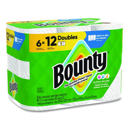 Select-a-Size Kitchen Roll Paper Towels, 2-Ply, 6 x 11, White, 82 Sheets/Double Roll, 6 Rolls/Carton