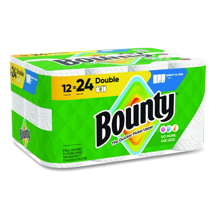 Select-a-Size Kitchen Roll Paper Towels, 2-Ply, 5.9 x 11, White, 82 Sheets/Double Roll, 12 Rolls/Carton