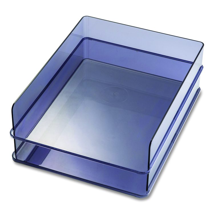 Recycled Plastic Letter Tray, 1 Section, Letter Size Files, 10.16" x 12.8" x 2.76", Translucent Ash, 2/Pack