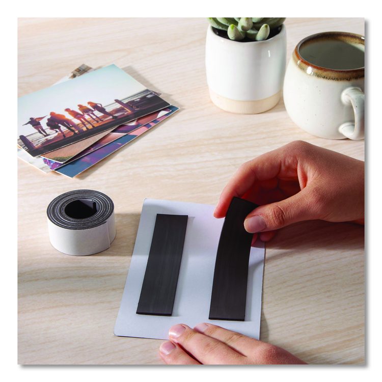 Magnetic Adhesive Tape Roll, 1" x 4 ft, Black