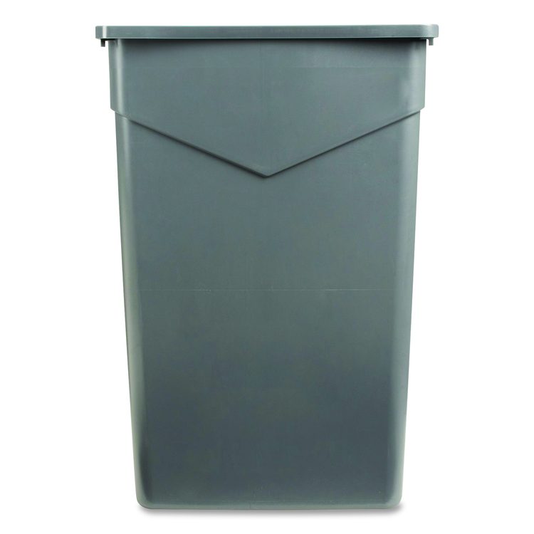 TrimLine Rectangle Waste Container, 23 gal, Plastic, Gray, 4/Carton