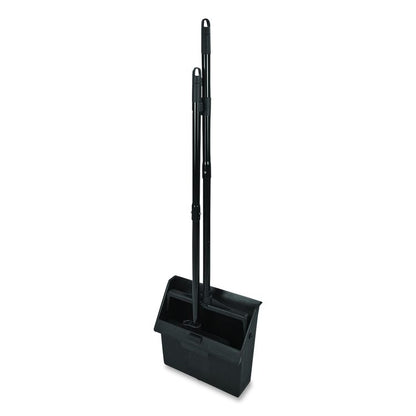 Duo-Pan Upright Dust Pan and Broom, 11.8 x 36, 24.5" Handle, Plastic, Black