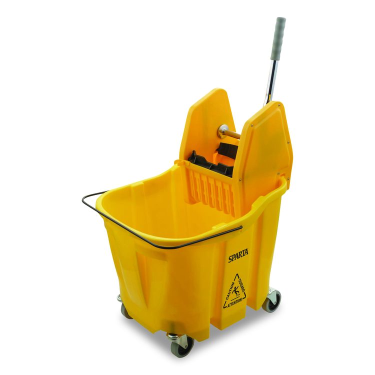 OmniFit Mop Bucket with Down Press Wringer, 35 qt, Yellow