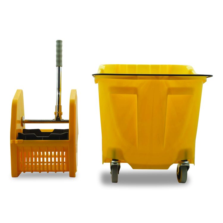OmniFit Mop Bucket with Down Press Wringer, 35 qt, Yellow