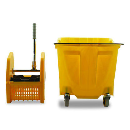 OmniFit Mop Bucket with Down Press Wringer, 35 qt, Yellow