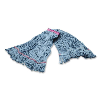 Medium Blue Looped-End Mop, Cotton, 43 x 6 x 3, Red