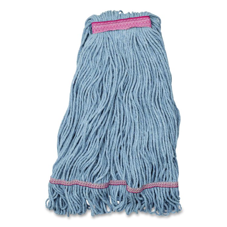 Medium Blue Looped-End Mop, Cotton, 43 x 6 x 3, Red