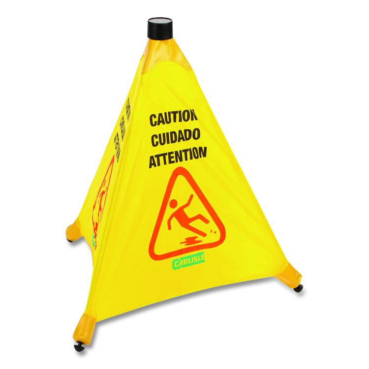 Pop-Up Caution Cone, 18 x 22.25 x 20, Yellow