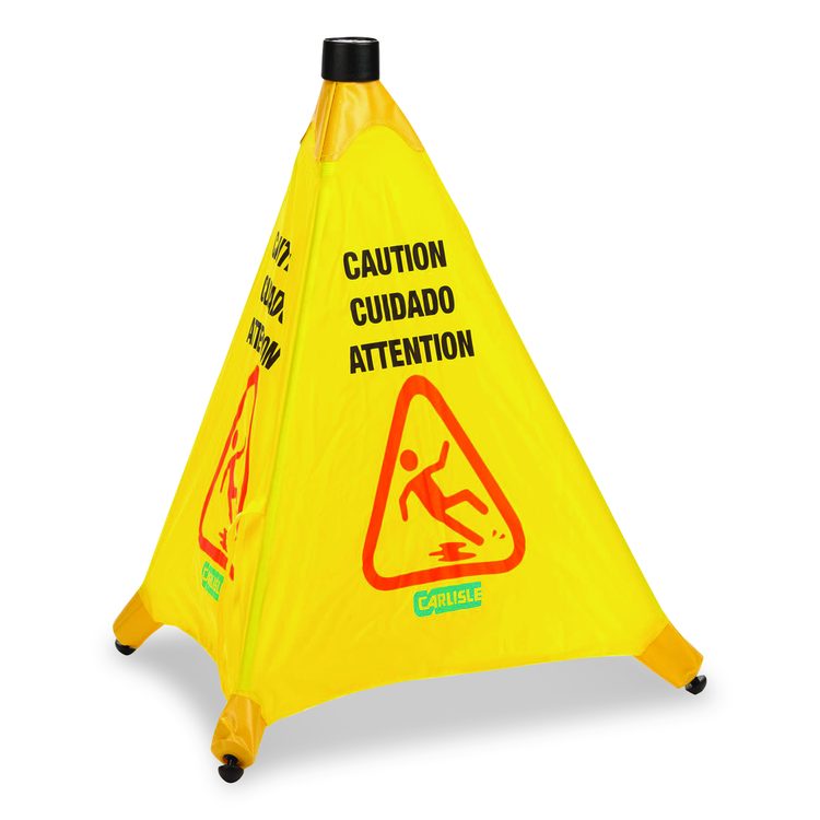 Pop-Up Caution Cone, 18 x 22.25 x 20, Yellow