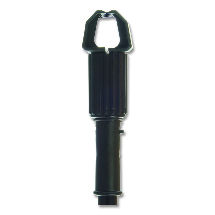 Vinyl Coated Jaw Style Metal Mop Handle, 1" dia x 60", Black
