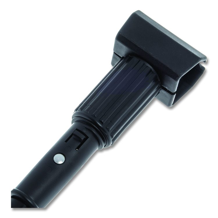 Vinyl Coated Jaw Style Metal Mop Handle, 1" dia x 60", Black