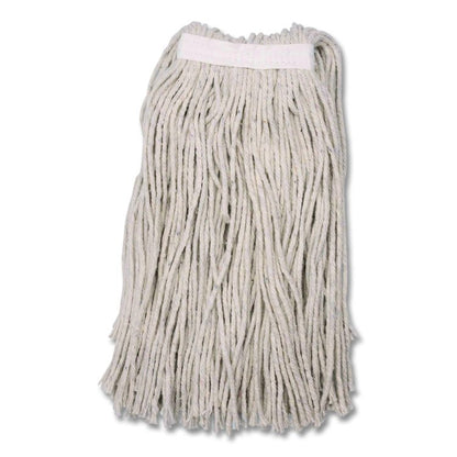 Full Weight Cut End Mop Head, Cotton, 16 oz, White
