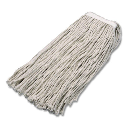 Full Weight Cut End Mop Head, Cotton, 16 oz, White