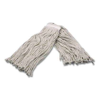 Full Weight Cut End Mop Head, Cotton, 16 oz, White