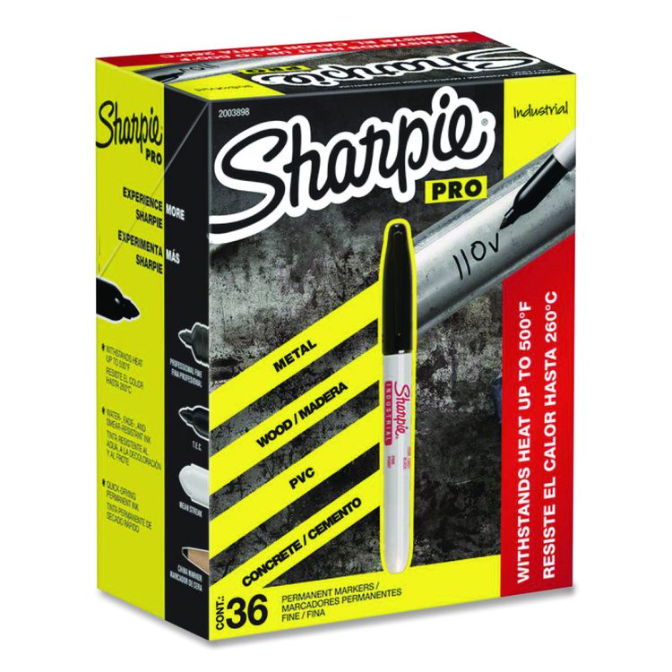 Industrial Permanent Marker Value-Pack, Fine Bullet Tip, Black