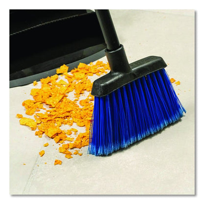 Duo-Sweep Flagged Light Industrial Broom Head, 12" Length, Blue/Black