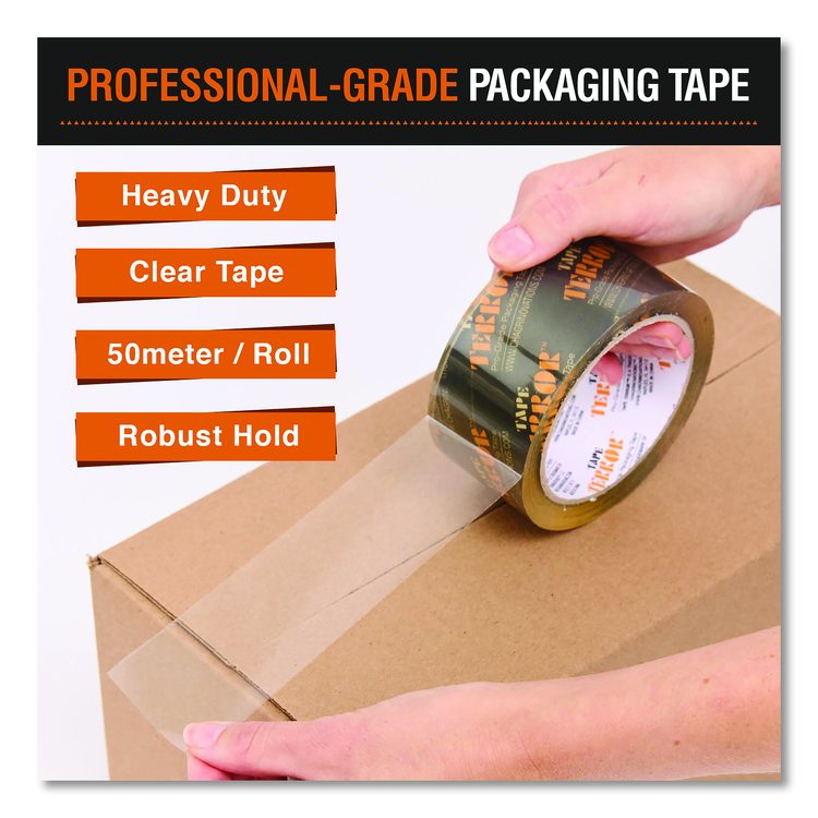 Pro-Grade Packaging Tape, 3" Core, 1.88" x 54.6 yds, Clear