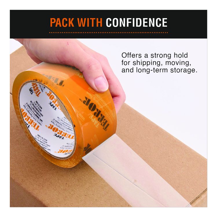 Heavy-Duty Packaging Tape, 3" Core, 1.88" x 54.6 yds, Clear, 6/Pack