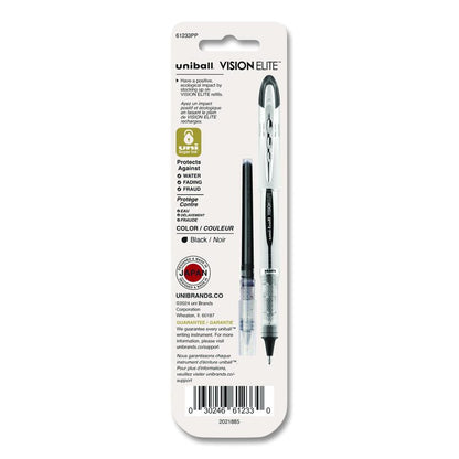Refill for Vision Elite Roller Ball Pens, Bold Conical Tip, Black Ink, 2/Pack