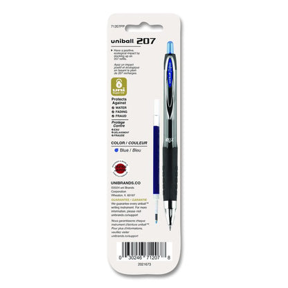 Refill for Signo Gel 207 Pens, Medium Conical Tip, Blue Ink, 2/Pack