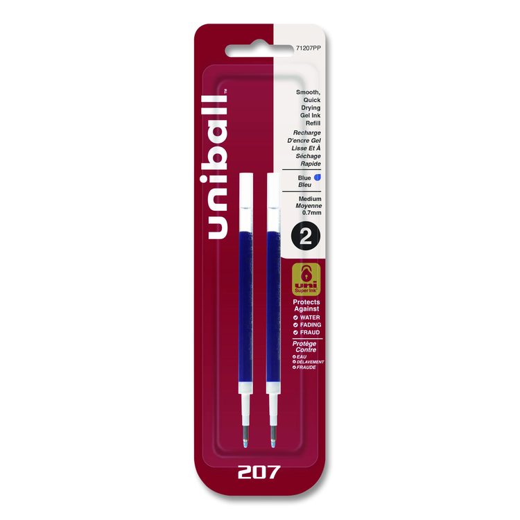 Refill for Signo Gel 207 Pens, Medium Conical Tip, Blue Ink, 2/Pack