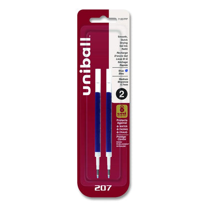 Refill for Signo Gel 207 Pens, Medium Conical Tip, Blue Ink, 2/Pack