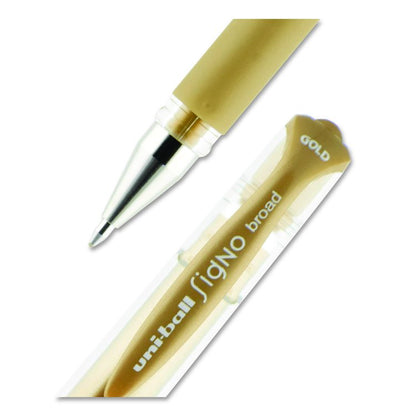 Signo Impact Gel Pen, Stick, Bold 1 mm, Assorted Metallic Ink and Barrel Colors, 3/Pack
