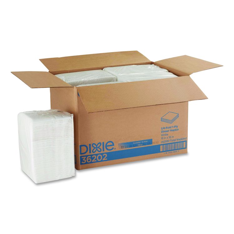 Acclaim 1/4 Fold Paper Dinner Napkins, White, 1-Ply, 16 x 16, 500/Pack, 8 Packs/Carton