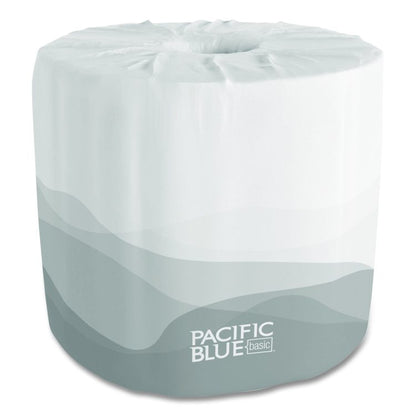 Pacific Blue Basic Bathroom Tissue, Septic Safe, 1-Ply, White, 1,210 Sheets/Roll, 80 Rolls/Carton