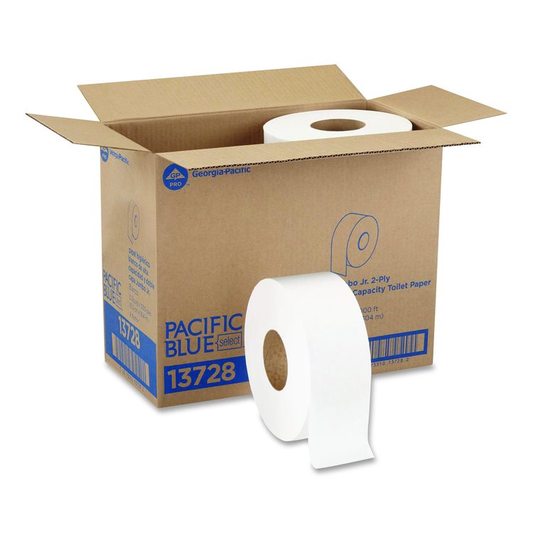 acclaim Jumbo Jr. Bath Tissue Roll, Septic Safe, 2-Ply, 3.3" x 1,000 ft, White, 8 Rolls/Carton