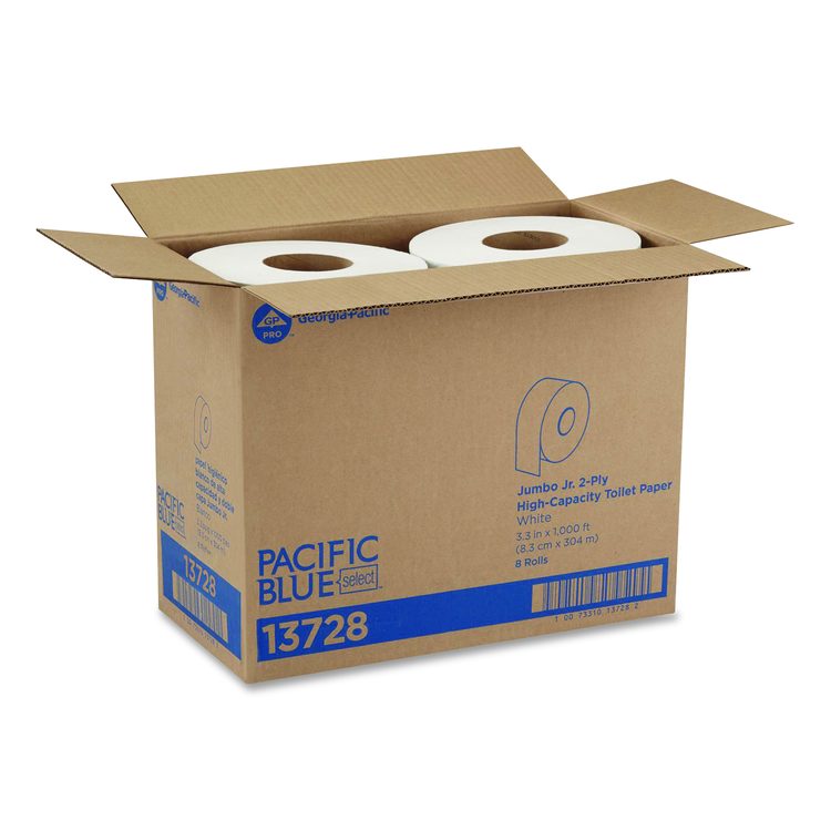 acclaim Jumbo Jr. Bath Tissue Roll, Septic Safe, 2-Ply, 3.3" x 1,000 ft, White, 8 Rolls/Carton