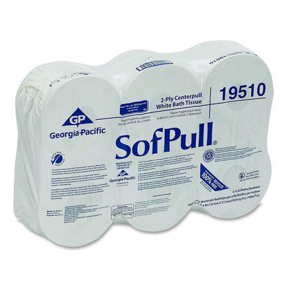 High Capacity Center-Pull Tissue, Septic Safe, 2-Ply, White, 1,000 Sheets/Roll, 6 Rolls/Carton