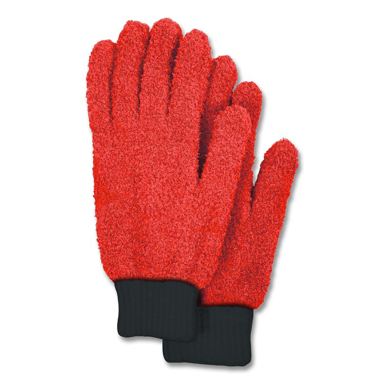 Microfiber Dusting Gloves, Coral with Black Cuffs, 4 Gloves
