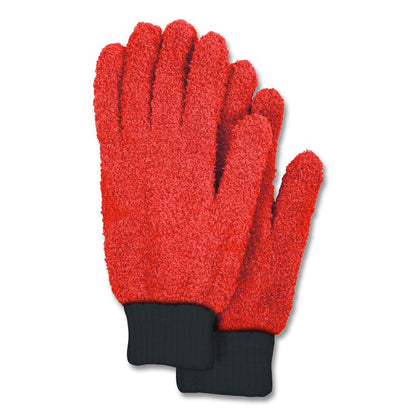 Microfiber Dusting Gloves, Coral with Black Cuffs, 4 Gloves